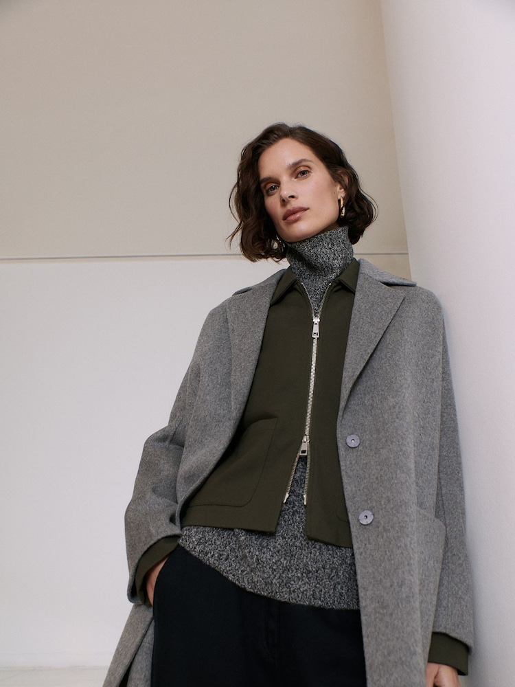 Whistles Grey Cassie Double Face Pocket Coat - Image 1 of 6