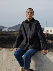 Whistles Black Fern Waxed 100% Cotton Jacket - Image 1 of 6