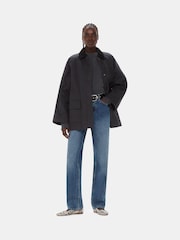 Whistles Black Fern Waxed 100% Cotton Jacket - Image 2 of 6