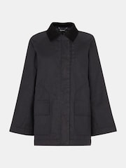 Whistles Black Fern Waxed 100% Cotton Jacket - Image 6 of 6