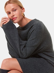Whistles Grey Ava Round Neck Knitted Jumper Dress - Image 1 of 5