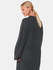 Whistles Grey Ava Round Neck Knitted Jumper Dress - Image 2 of 5
