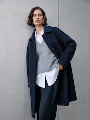 Whistles Blue Romy Boucle Coat - Image 1 of 6