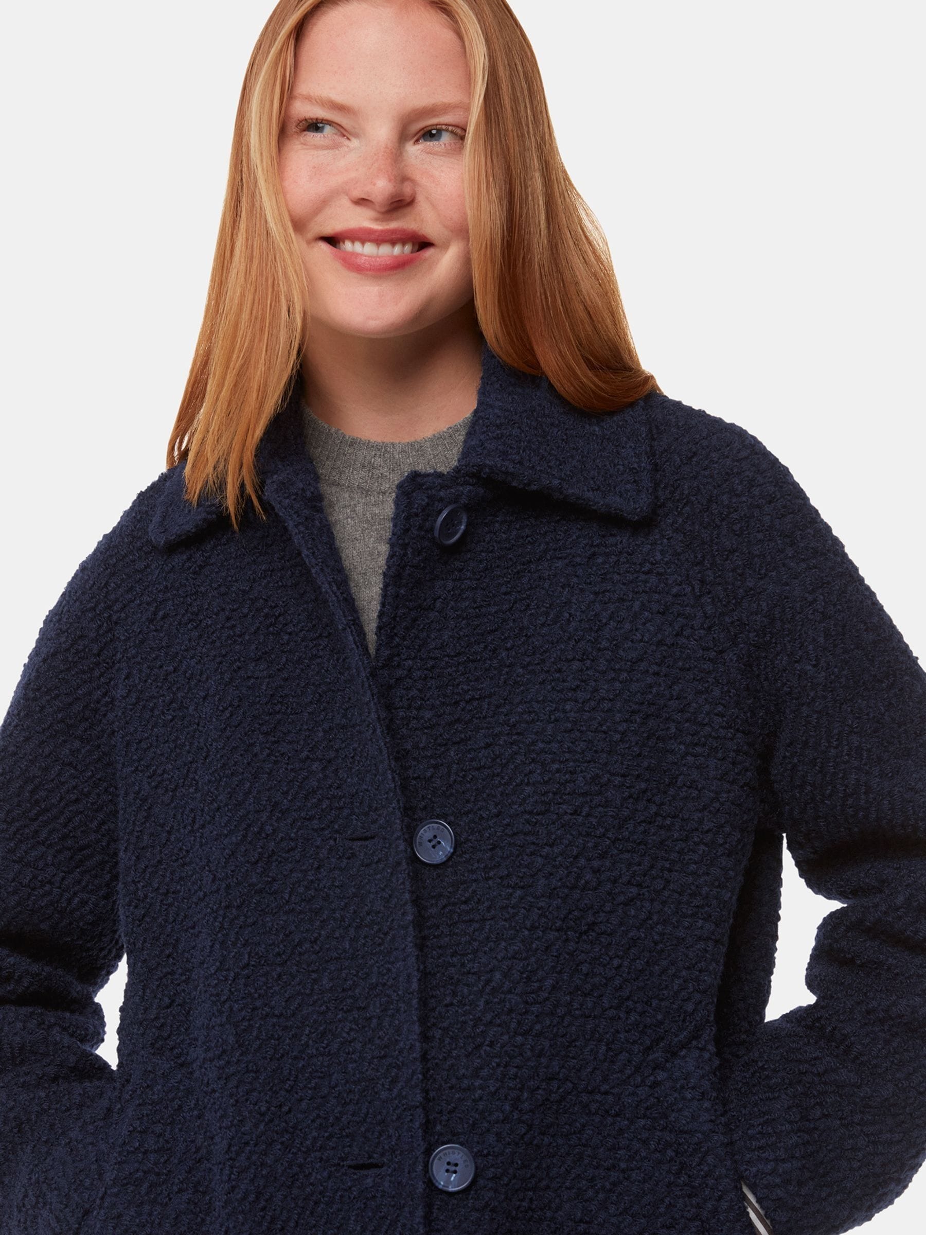 Buy Whistles Blue Romy Boucle Coat from Next USA