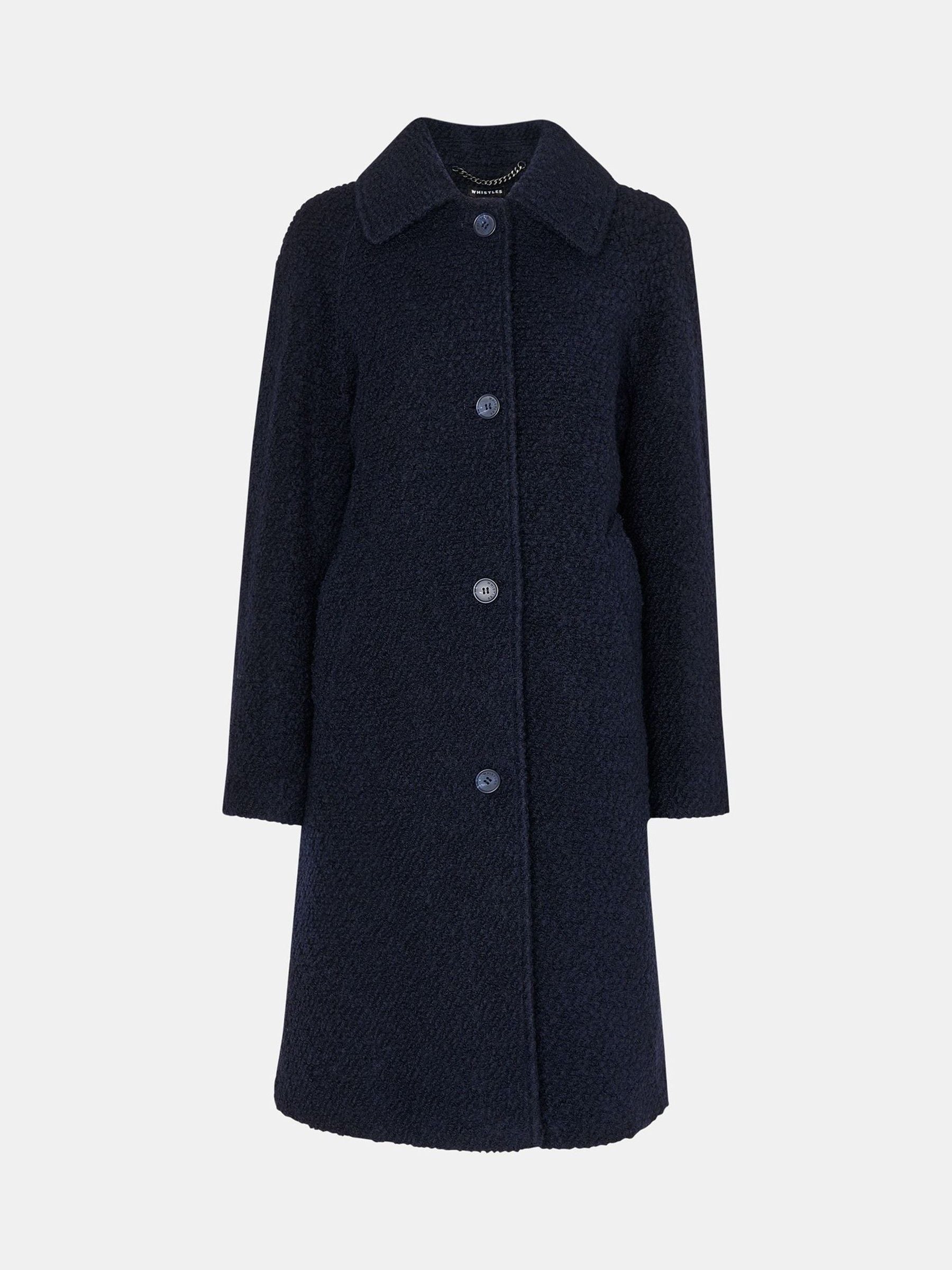 Buy Whistles Blue Romy Boucle Coat from Next Ireland