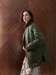 Whistles Green Esther Quilted Coat - Image 1 of 6