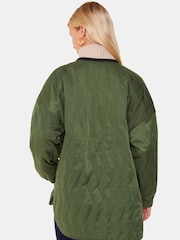 Whistles Green Esther Quilted Coat - Image 3 of 6