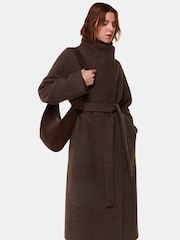 Nude - Whistles Morgan Guler înalt Negru Coat - Image 2 of 6