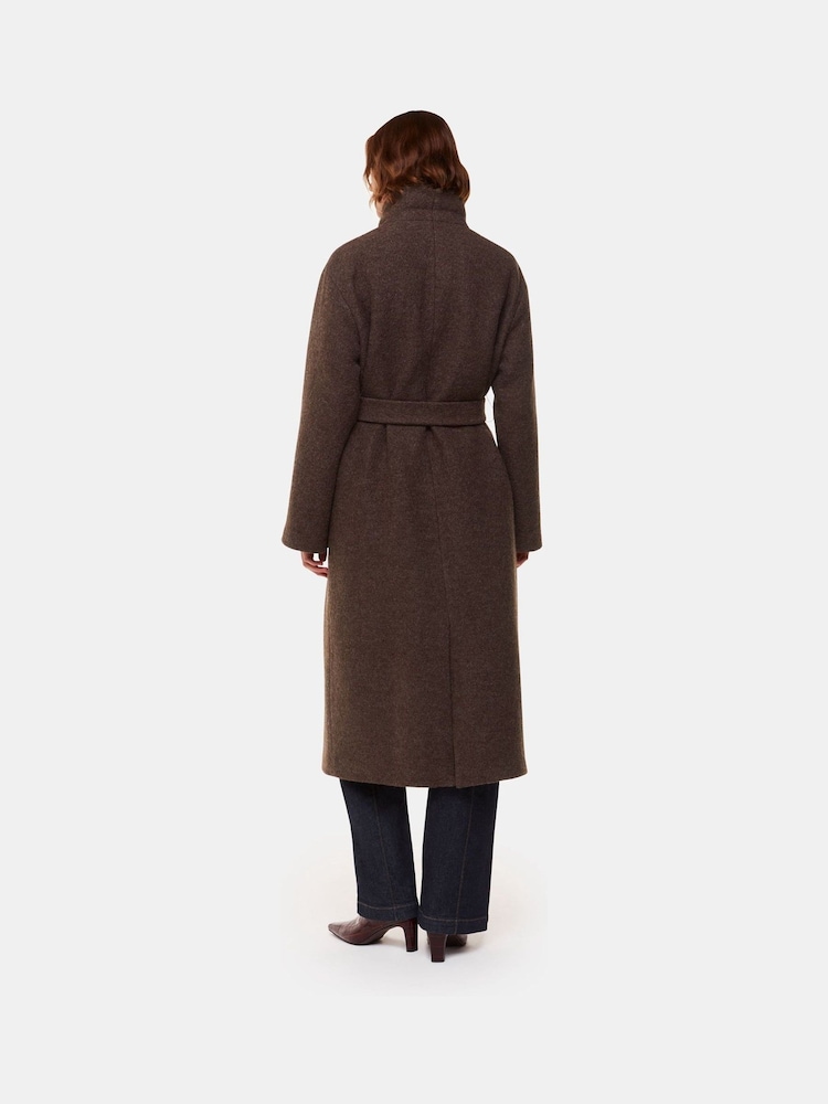 Nude - Whistles Morgan Guler înalt Negru Coat - Image 4 of 6
