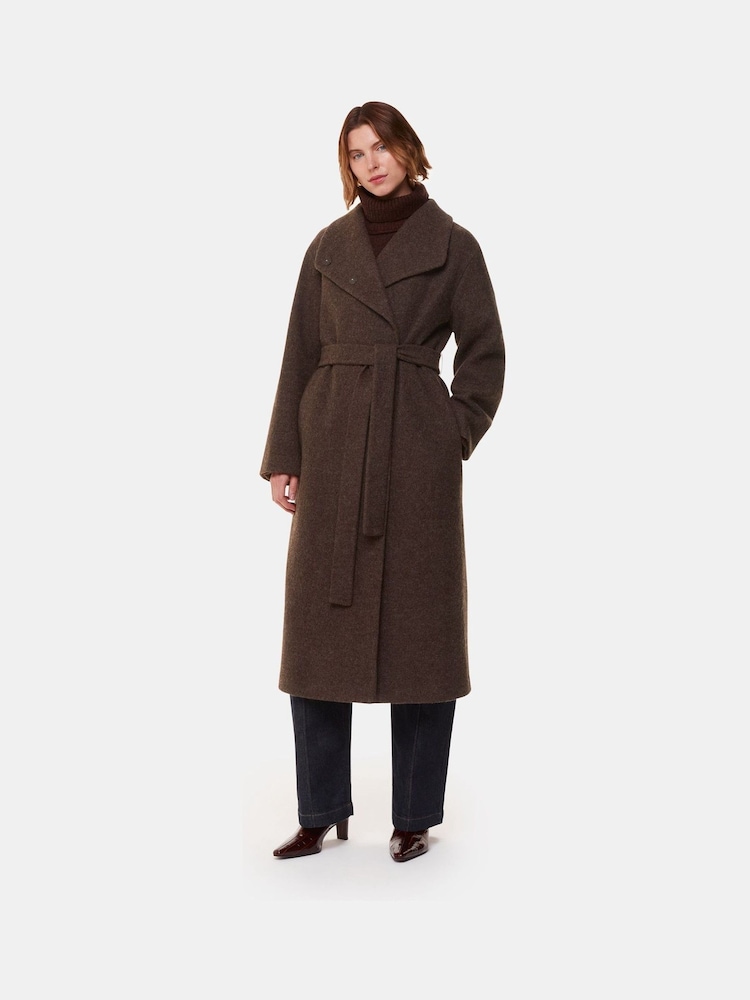 Nude - Whistles Morgan Guler înalt Negru Coat - Image 5 of 6