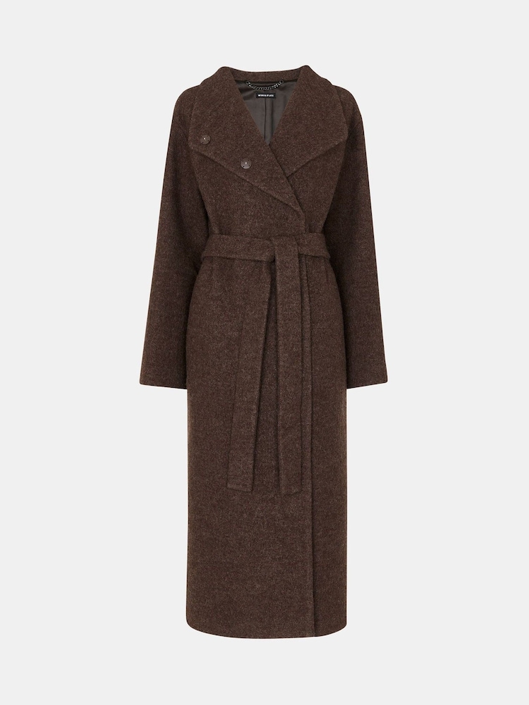 Nude - Whistles Morgan Guler înalt Negru Coat - Image 6 of 6