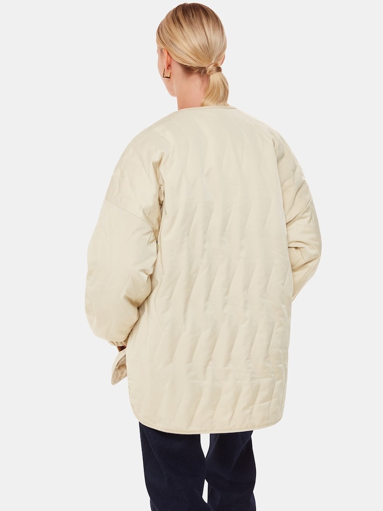 Whistles Esther Quilted Nude Coat - Image 2 of 5