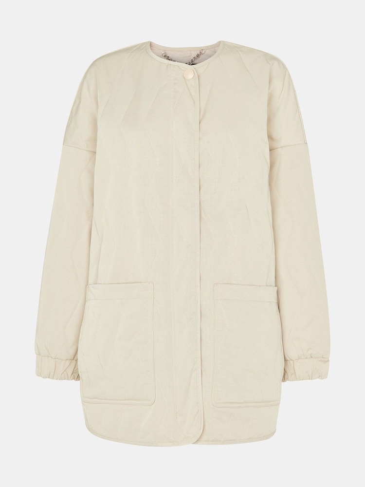 Whistles Esther Quilted Nude Coat - Image 5 of 5