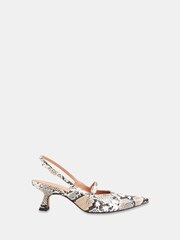 Whistles Black Nila Snake Slingback Heels - Image 1 of 5
