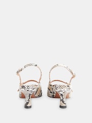 Whistles Black Nila Snake Slingback Heels - Image 2 of 5
