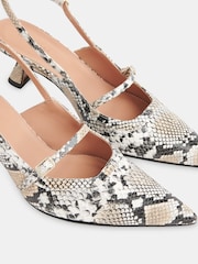 Whistles Black Nila Snake Slingback Heels - Image 3 of 5