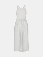 Whistles Luna Stripe Midi White Dress - Image 5 of 5