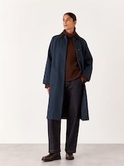Whistles Blue Gabriella Waxed Overcoat - Image 1 of 5