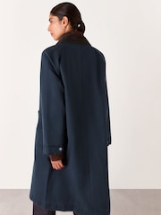 Whistles Blue Gabriella Waxed Overcoat - Image 2 of 5