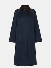 Whistles Blue Gabriella Waxed Overcoat - Image 5 of 5