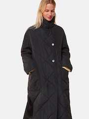 Whistles Alice Longline Quilted Black Coat - Image 1 of 5