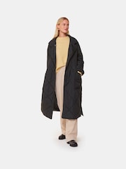 Whistles Alice Longline Quilted Black Coat - Image 4 of 5