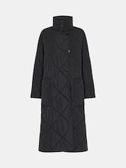 Whistles Alice Longline Quilted Black Coat - Image 5 of 5