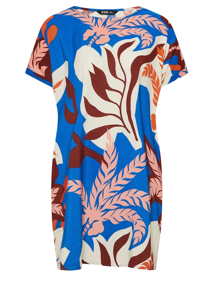 Yours Curve Blue Easy Tunic Dress - Image 5 of 5