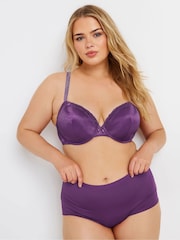 Yours Curve Purple Lace Back Full Briefs 3 Pack - Image 2 of 9