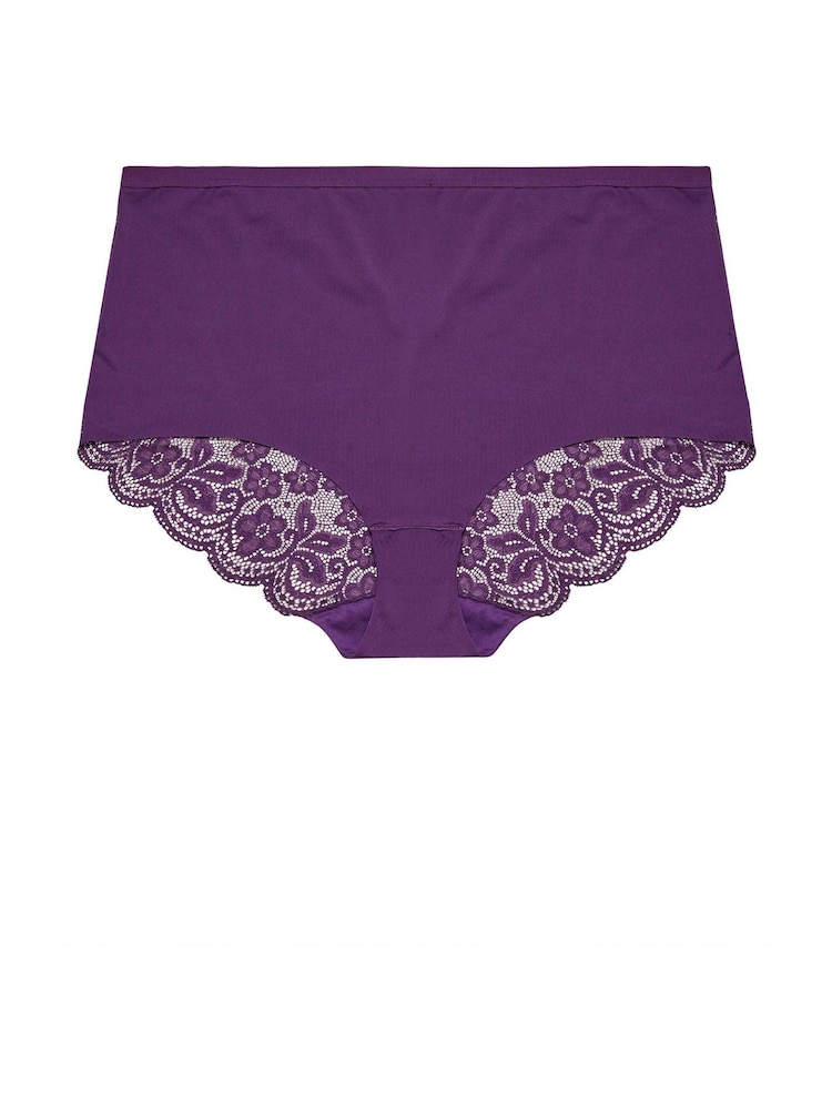 Yours Curve Purple Lace Back Full Briefs 3 Pack - Image 9 of 9