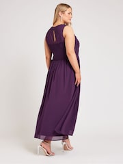 Yours Curve Purple London Lace Front Maxi Dress - Image 3 of 4