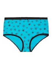 Yours Curve Blue Full 100% Cotton Briefs 5 Pack - Image 4 of 5