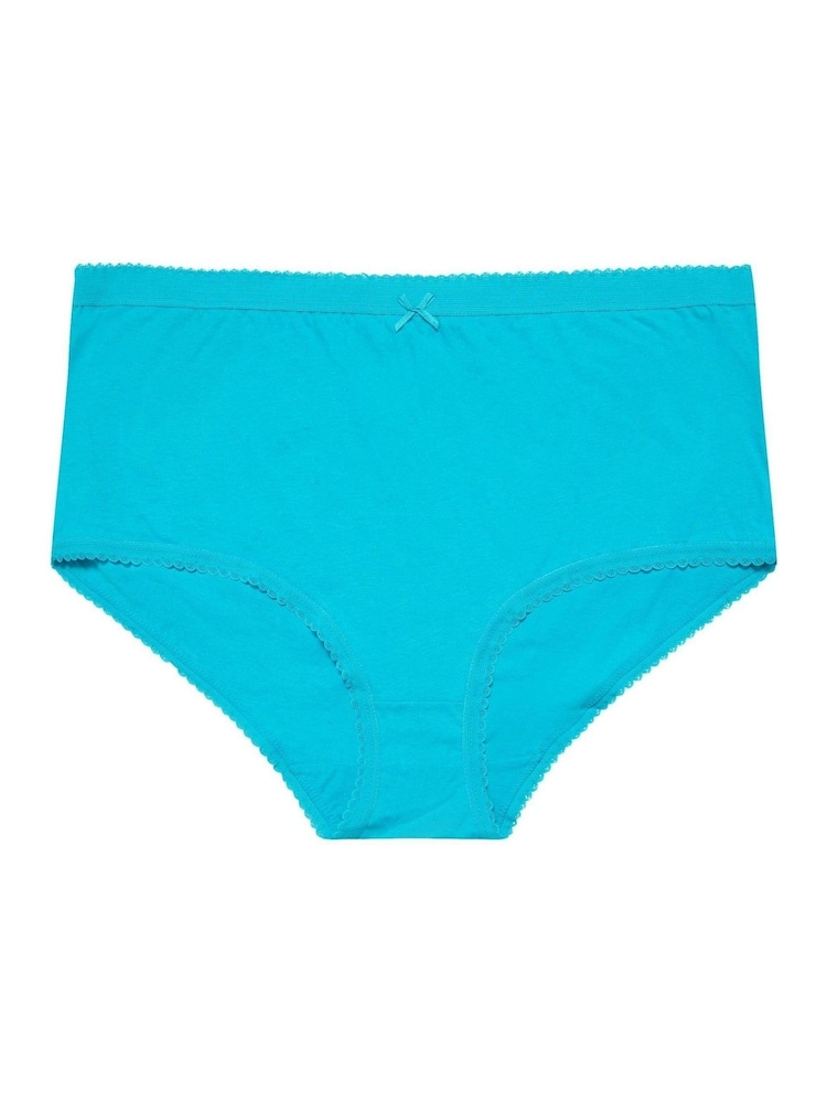 Yours Curve Blue Full 100% Cotton Briefs 5 Pack - Image 5 of 5
