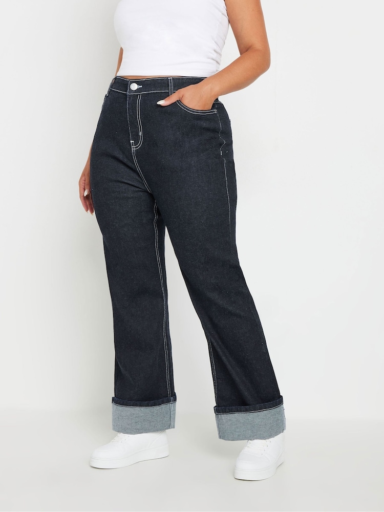 Yours Curve Jeans mit Umschlagsaum und weitem Bein - Bild 1 von 5 Yours Curve Jeans mit Umschlagsaum und weitem Bein - Bild 1 von 5