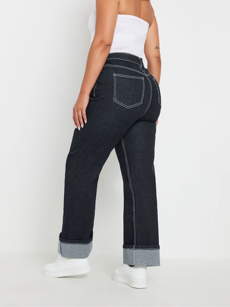 Yours Curve Jeans mit Umschlagsaum und weitem Bein - Bild 2 von 5 Yours Curve Jeans mit Umschlagsaum und weitem Bein - Bild 2 von 5