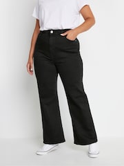 Yours Curve Black Wide Leg Jeans - Image 1 of 4