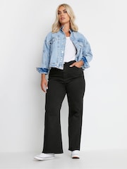 Yours Curve Black Wide Leg Jeans - Image 2 of 4