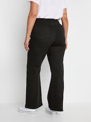 Yours Curve Black Wide Leg Jeans - Image 3 of 4