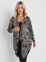Yours Curve Black Floral Print Cardigan - Image 1 of 5