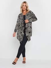 Yours Curve Black Floral Print Cardigan - Image 2 of 5