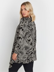 Yours Curve Black Floral Print Cardigan - Image 3 of 5