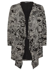 Yours Curve Black Floral Print Cardigan - Image 5 of 5