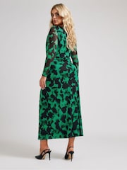 Yours Curve Green London Mesh Dress - Image 4 of 5