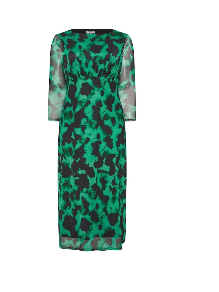 Yours Curve Green London Mesh Dress - Image 5 of 5