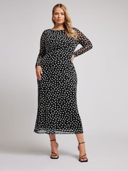 Yours Curve Black London Mesh Dress - Image 1 of 5