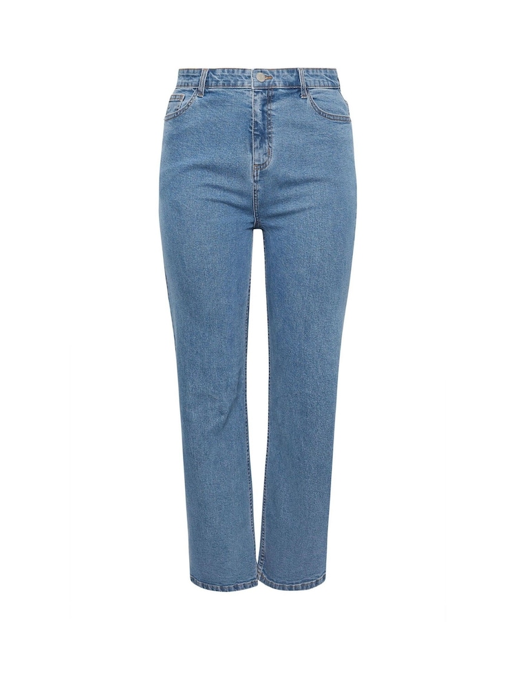 Yours Curve Blue Wide Leg Jeans - Image 6 of 6