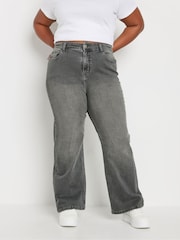 Yours Curve Grey Wide Leg Jeans - Image 1 of 4