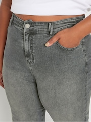 Yours Curve Grey Wide Leg Jeans - Image 4 of 4