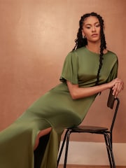 Rewritten Green Sienna Bridesmaid Dress With Angel Sleeve - Image 3 of 7