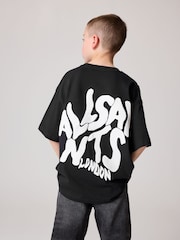 smALLSAINTS Black Boys Oversized Orlando Logo Crew 100% Cotton T-Shirt - Image 2 of 7